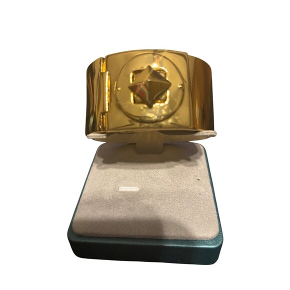 Kate Spade Gold-Tone Pyramide Stud Turnlock Bangle Bracelet - Picture 4 of 13